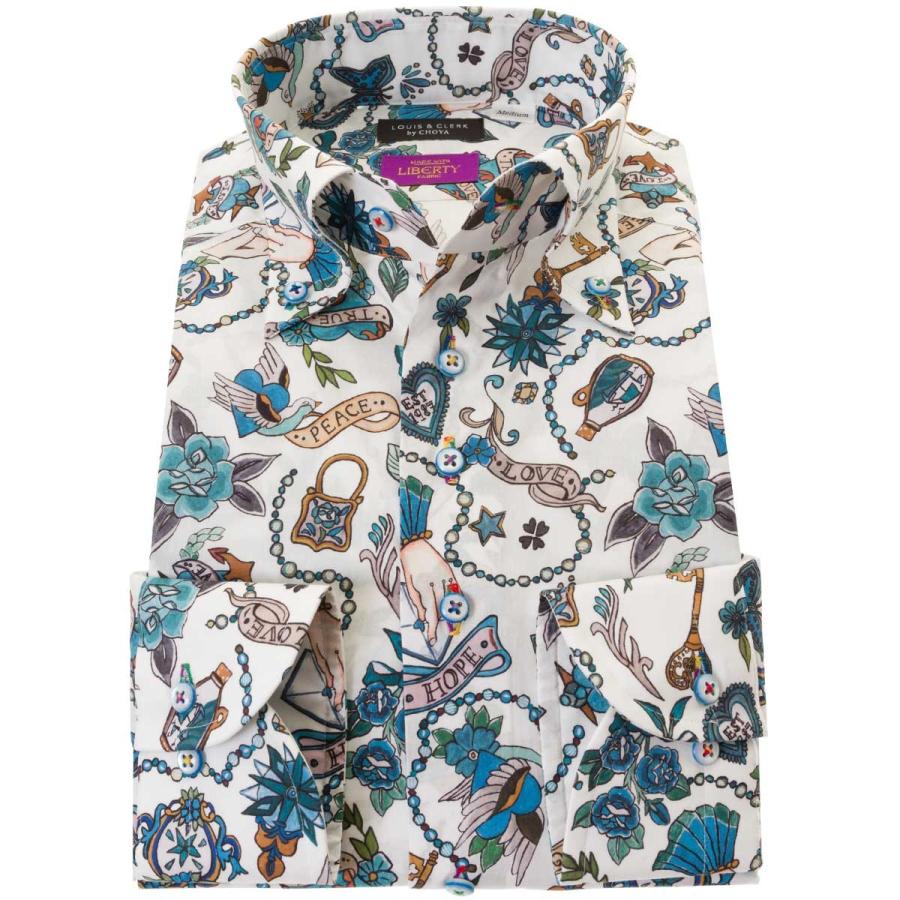 在庫あり 即納 シャツ メンズドレスシャツ 長袖リバティプリント ドレスシャツ ボタンダウン 胸ポケット無 ラブ レターズ タナローン Rld 2106ss 激安ブランド Atempletonphoto Com