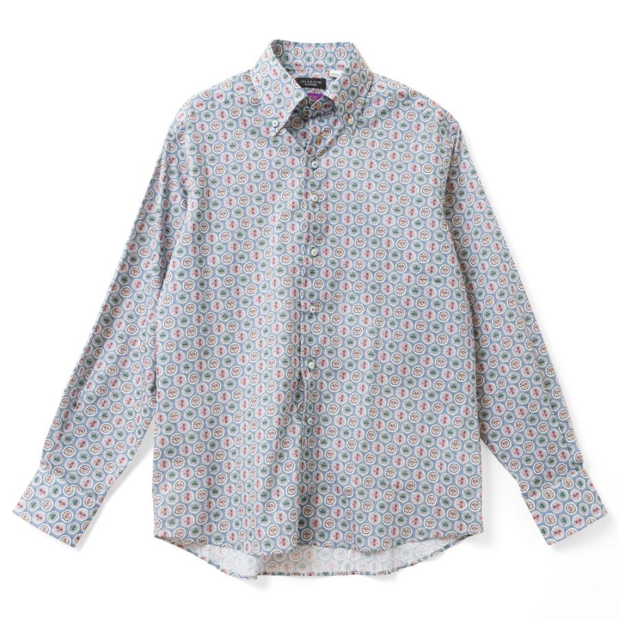 36 割引残り1点 残り2点 残り3点 S M L Ll 3lブランドのギフト リバティプリント コットンタナローン Noon 国産長袖 綿100 ドレスシャツ ボタンダウン 胸ポケット無 着丈短め 24ft シャツ カジュアルシャツ メンズファッション ファッション残り1点残り2点残り3
