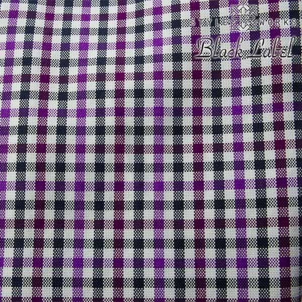 ワイシャツ| 長袖ワイシャツ ボタンダウン 製品洗い加工 シェパードチェック・オックス 濃紺・紫 ( sale_rwd )｜styleworks｜04