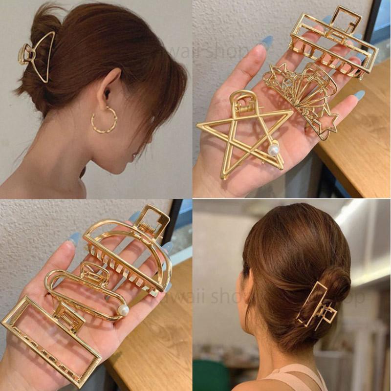 ヘアクリップ シェル 貝殻 バレッタ ゴールド バンズクリップ 髪どめ