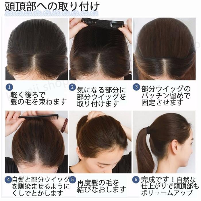 部分ウィッグ 円形脱毛症 頭頂部 人毛 100% 人毛ウィッグ 自然 女性 トップピース メンズ ヘアピース 白髪 安い 人毛 8ｘ10ｃｍ | ブランド登録なし | 07