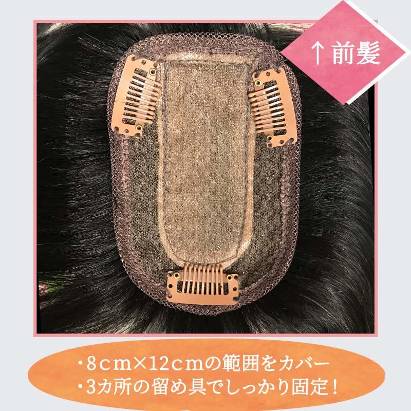 人毛100％ 部分ウィッグ ヘアピース ダークブラウン、30センチ3