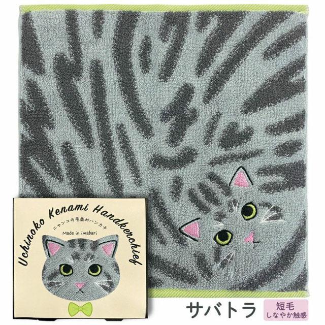 タオルハンカチ ニャンコシリーズ 毛並み 25cm×25cm 茶トラ サバトラ