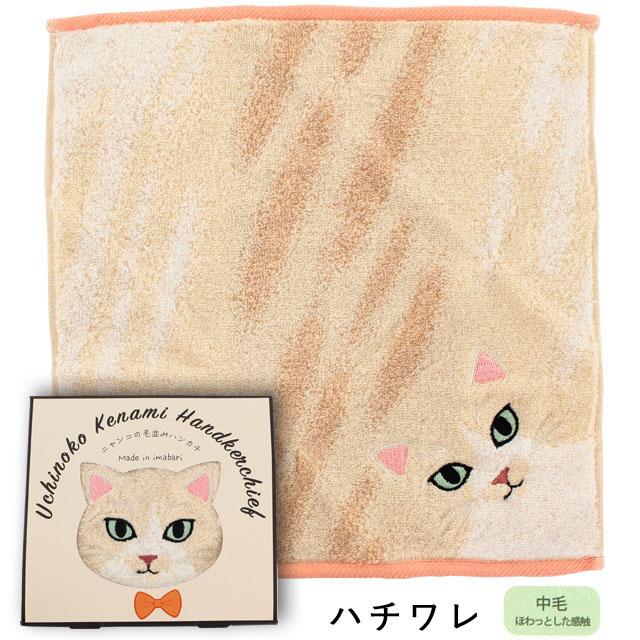 タオルハンカチ ニャンコシリーズ 毛並み 25cm×25cm 茶トラ サバトラ