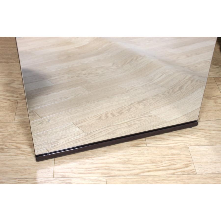 全身鏡 スタンドミラー 姿見 大きい 幅39cm幅広 ホワイト ブラウン色