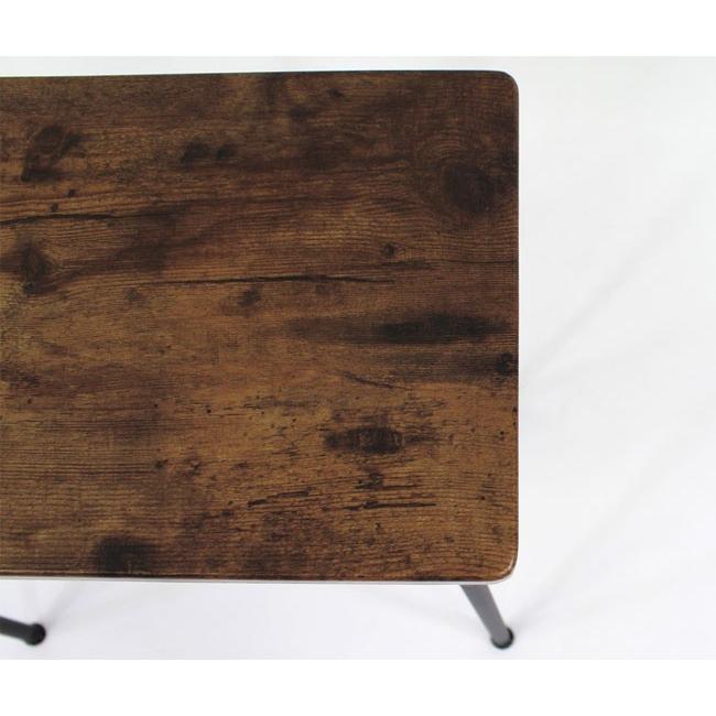 ブラウン色 サイドテーブル あると便利なテーブル レトロ柄 横48cm