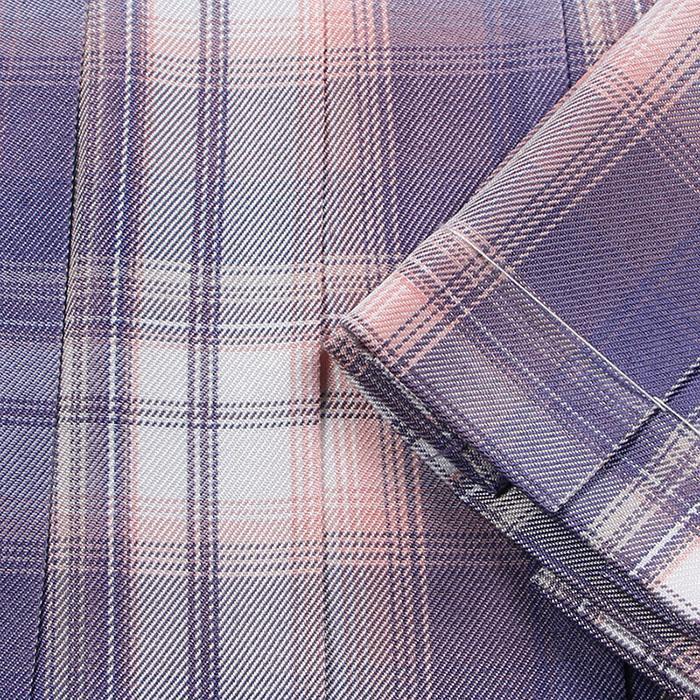 制服 夏 スカート チェック スクール チェック柄 パープル 浅紫