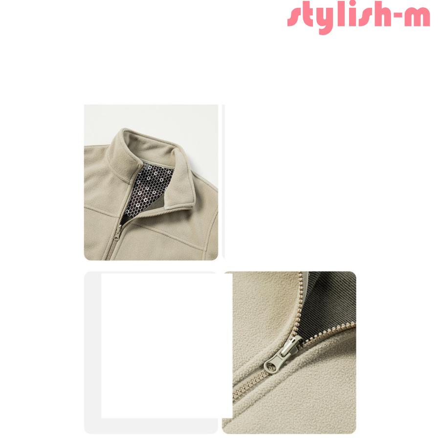 フリース ジャケット メンズ レディース スタンドカラー ジャケット フリースジャケット 無地 厚手 防寒着 フリース ジャケット ブルゾン メンズ レディース スタンドカラー