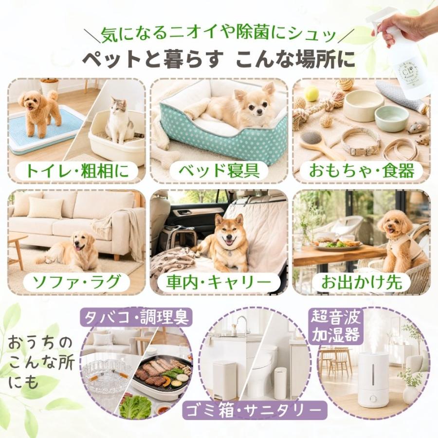 ペット 消臭スプレー 除菌 消臭剤 犬 猫 トイレ おしっこ 粗相 ニオイ イオンレス 次亜塩素酸水 シーエルアニマル 500ml ニプロ原液使用 ほぼ無臭 不純物少ない | STYRIA | 02