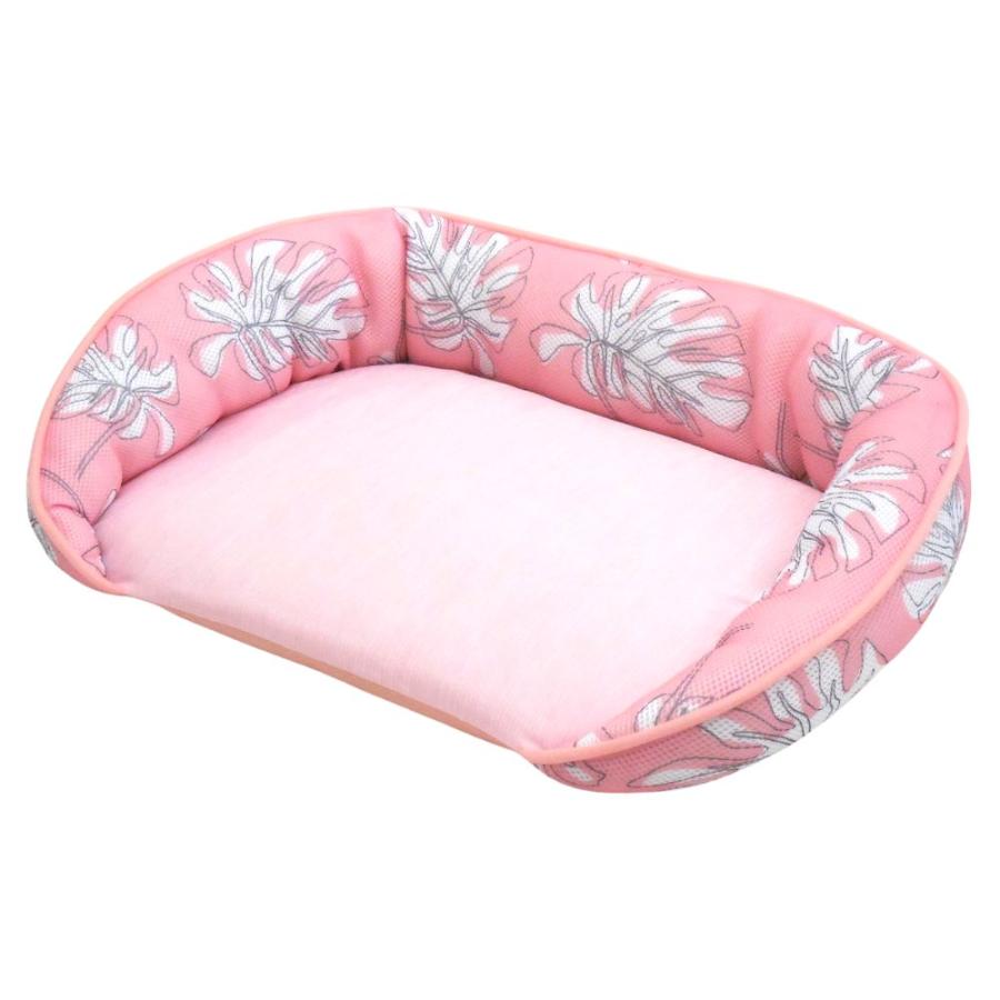 犬 猫 ペット ベッド STYRIA 冷感 モンステラ ひんやり ペットベッド オープン 夏 洗える クール 老犬 老猫 シニア 介護 おしゃれ フラット マット 段差 Ｍ 爆買 | STYRIA | 02