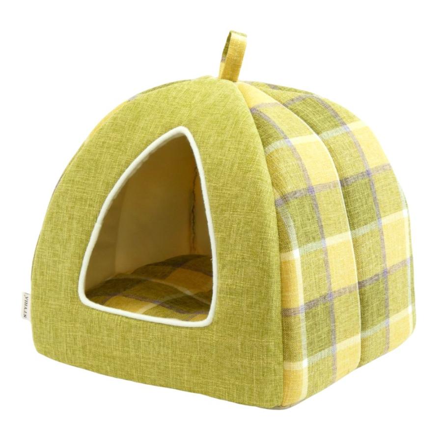 犬 猫 ペット ハウス STYRIA マドラスチェック ツイード ペットハウス 洗える オールシーズン 春夏 ドーム型 ベッド  おしゃれ 可愛い 小型犬 室内 リバーシブル | STYRIA | 01