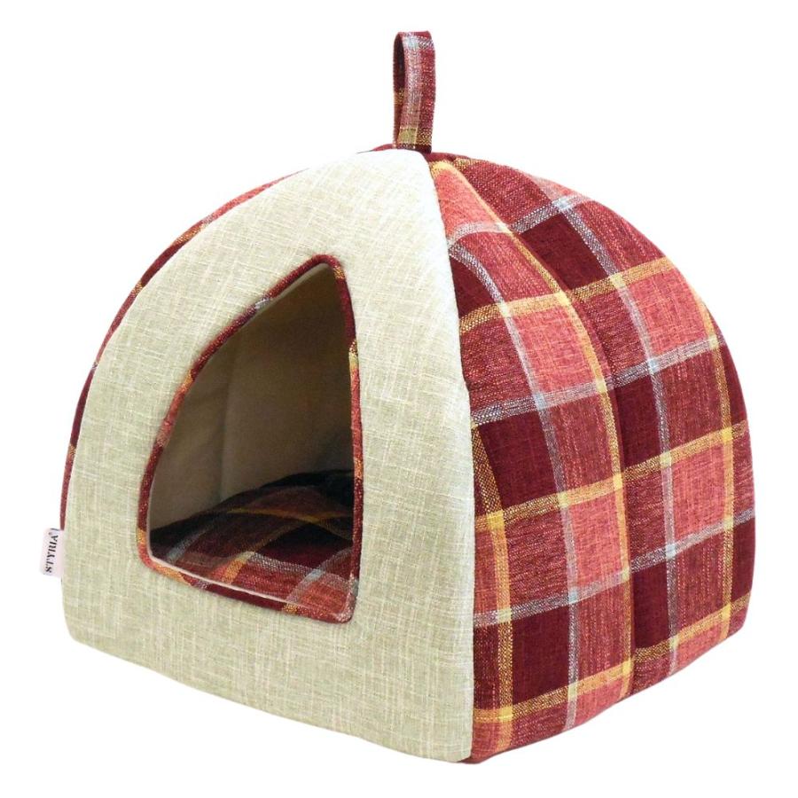 犬 猫 ペット ハウス STYRIA マドラスチェック ツイード ペットハウス 洗える オールシーズン 春夏 ドーム型 ベッド  おしゃれ 可愛い 小型犬 室内 リバーシブル | STYRIA | 03