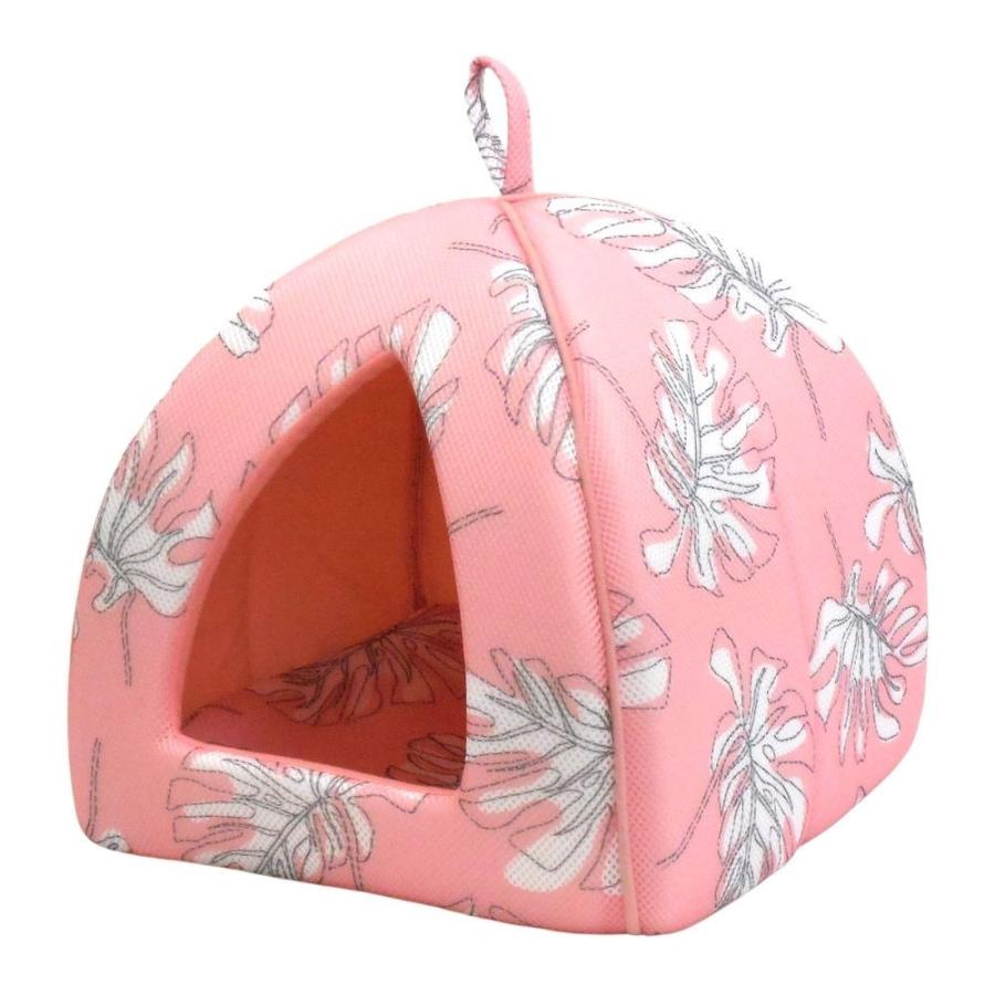 犬 猫 ペットハウス STYRIA 冷感 モンステラ ひんやり ハウス 春夏 夏 洗える ドーム クール 冷たい 室内 おしゃれ かわいい メッシュ 涼しい リバーシブル 爆買 | STYRIA | 02