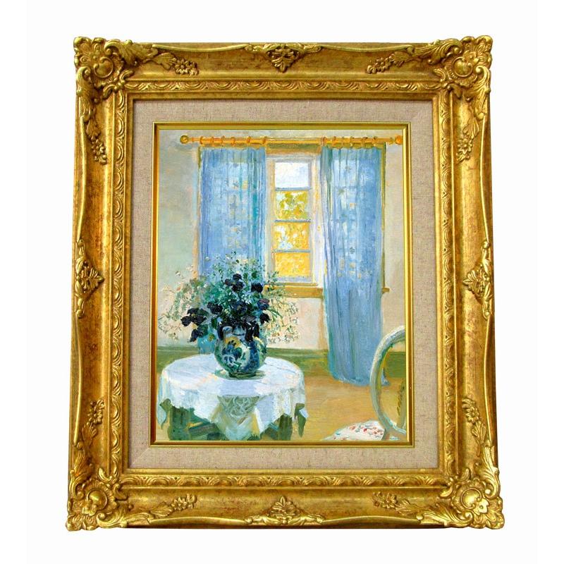 世界の名画　アンナアンカー　クレマチスのある室内 　ジクレーキャンバス複製画 豪華額装品 | 