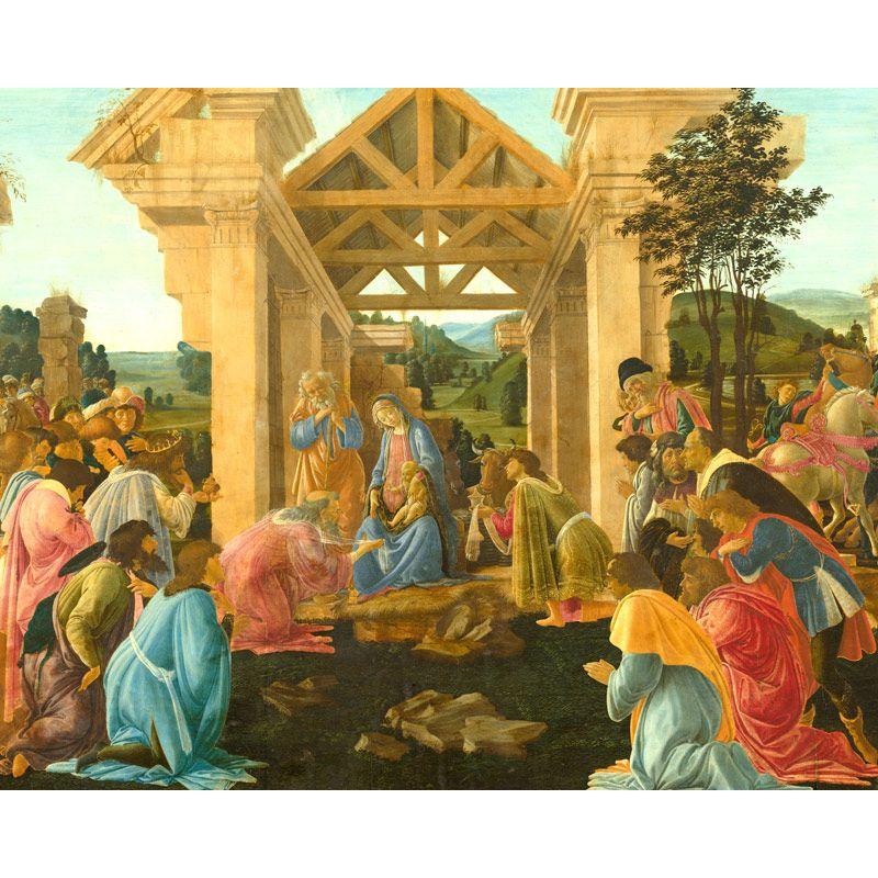 世界の名画　  ポッティチェリ 東方三博士の礼拝　ジクレーキャンバス複製画 豪華額装品 |  | 01