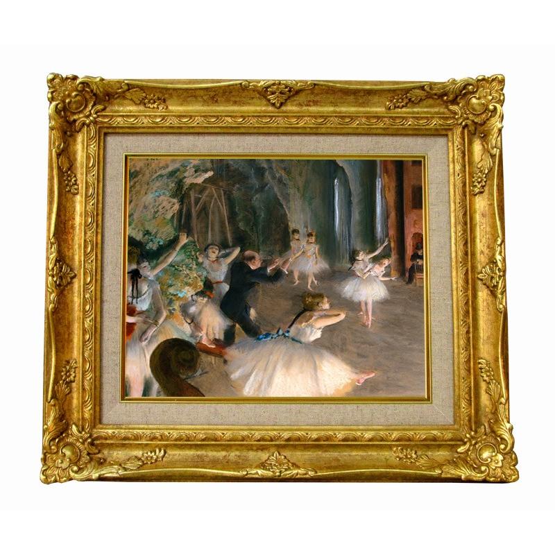 世界の名画　 ドガ　舞台稽古2　ジクレーキャンバス複製画 豪華額装品 | 