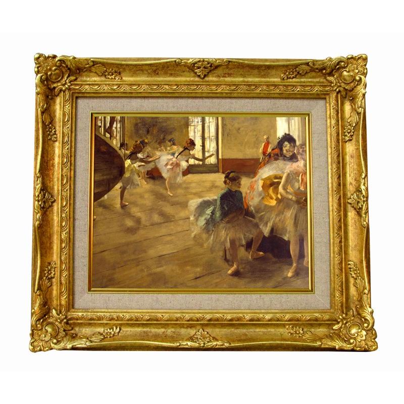 世界の名画　 ドガ　稽古　ジクレーキャンバス複製画 豪華額装品 | 