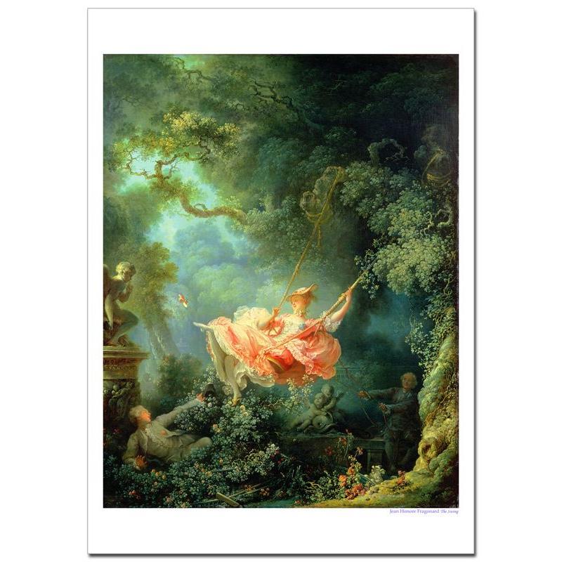 絵画 複製画ジクレー フラゴナール The Swing ジクレー高級アートポスター A2 (594ミリ×420