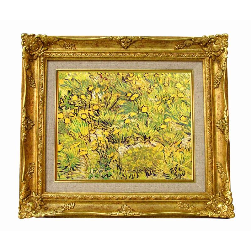 世界の名画　ゴッホ 黄色い花の野  ジクレーキャンバス複製画 豪華額装品 | 