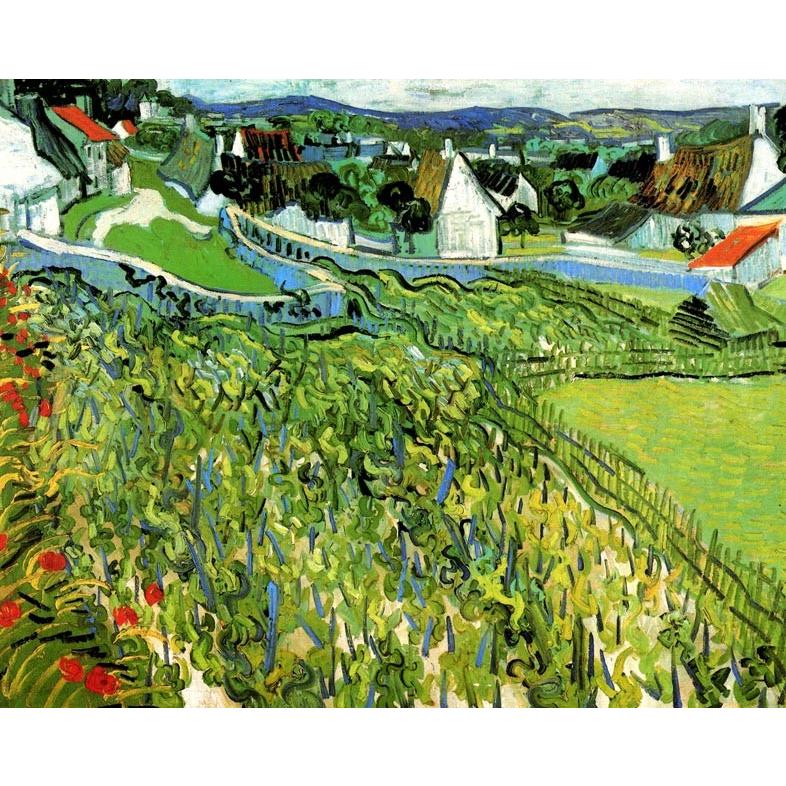 世界の名画　 ゴッホ　オーヴェルが見える葡萄畑　 ジクレーキャンバス複製画 豪華額装品 |  | 01