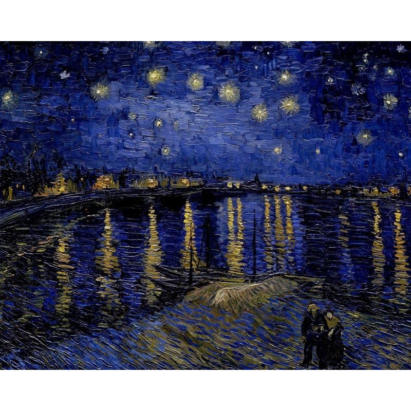 世界の名画 ゴッホ ローヌ川の星月夜 ジクレーキャンバス複製画 世界の名画 ゴッホ ローヌ川の星月夜 ジクレーキャンバス複製画