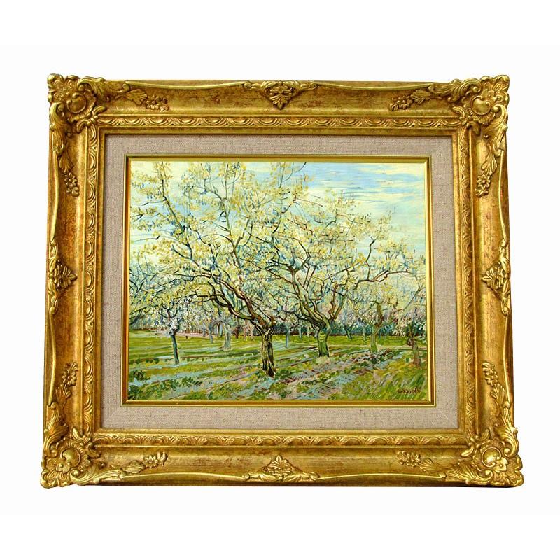 世界の名画　ゴッホ 白い果樹園 ジクレーキャンバス複製画 豪華額装品 | 