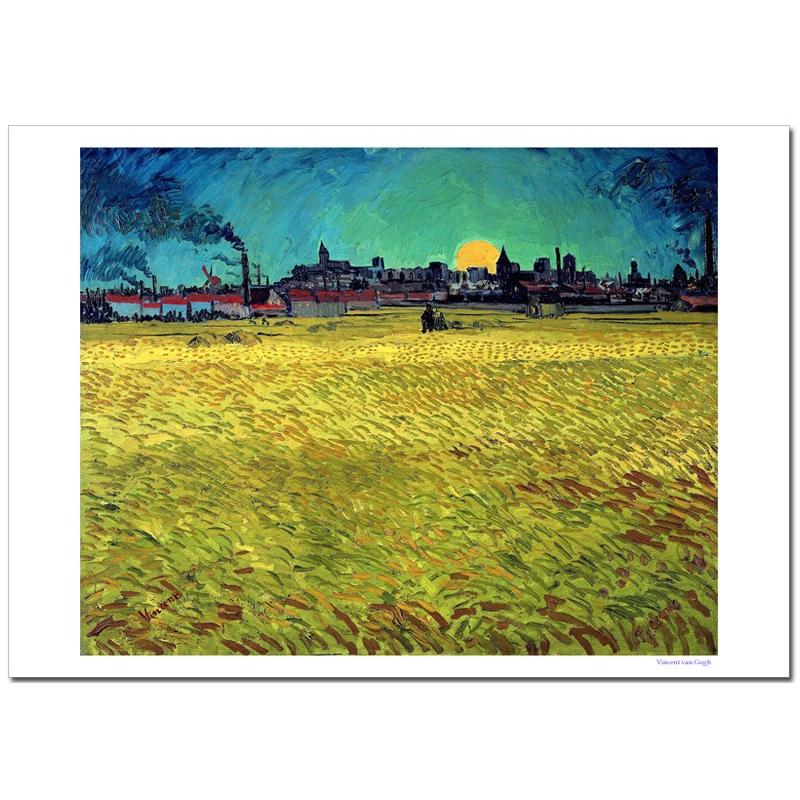 ゴッホ　アルル近くの麦畑　ジークレーポスター B3(364ミリ×515ミリ) | 