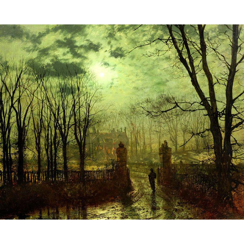 世界の名画　グリムシャウ　At The Park Gate　 ジクレーキャンバス複製画　豪華額装品 |  | 01