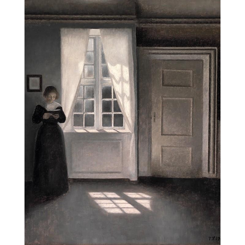 世界の名画　ハマスホイ  interior fra strandgade 30  ジクレーキャンバス複製画 豪華額装品 |  | 01