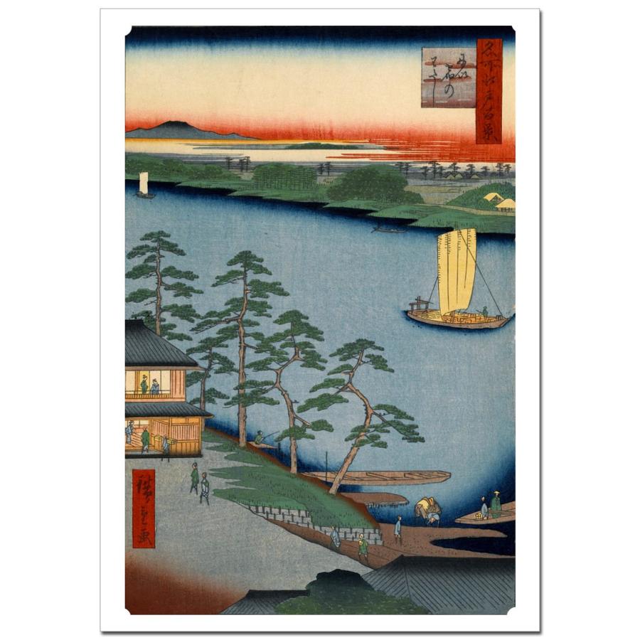 歌川広重　にい宿のわたし A2(420ミリ×594ミリ) ジクレーポスター | 