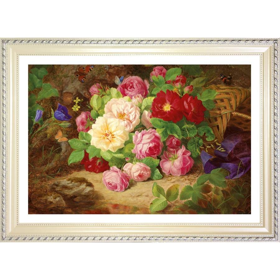 Josef Lauer 蝶とバラ(森にバラの花束)　ジークレーポスター額装品 | 