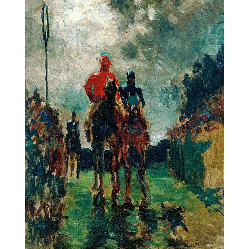 世界の名画 ロートレック 競馬騎手 ジクレーキャンバス複製画 豪華額装