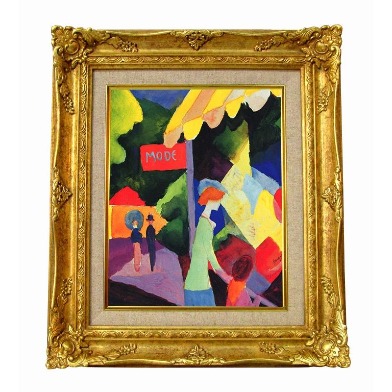 世界の名画　 マッケ　ショーウィンドウ　　ジクレーキャンバス複製画 豪華額装品 | 