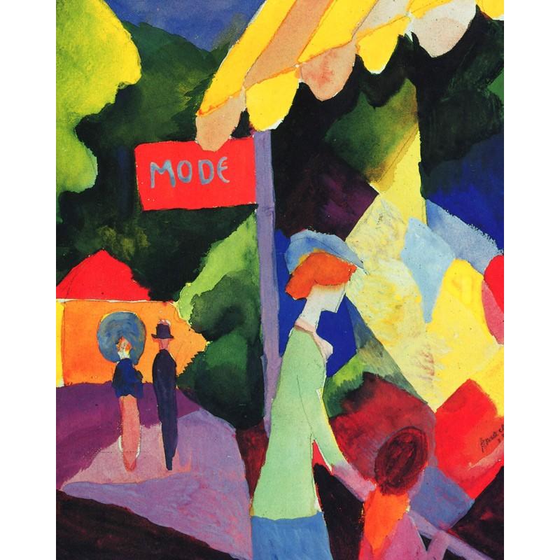 世界の名画　 マッケ　ショーウィンドウ　　ジクレーキャンバス複製画 豪華額装品 |  | 01