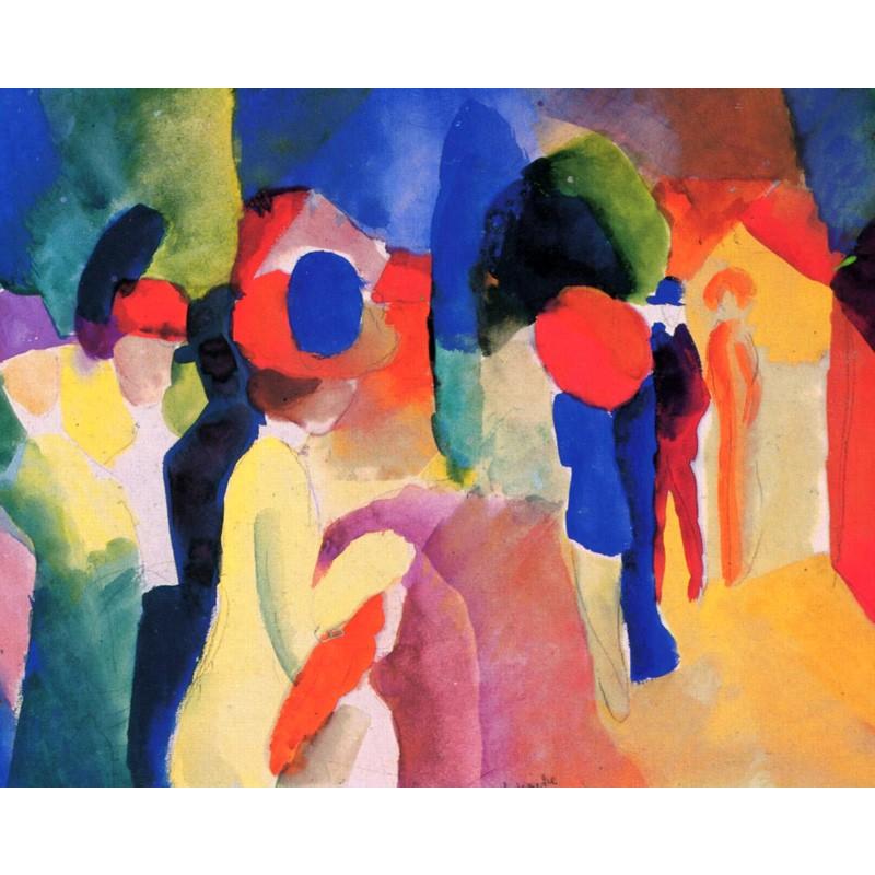 世界の名画　 マッケ　黄色い上着の婦人 ジクレーキャンバス複製画 豪華額装品 |  | 01