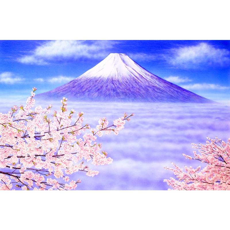 風景画　ジークレーアートポスター　桜富士 A2サイズ/420ミリ×594ミリ　 | 