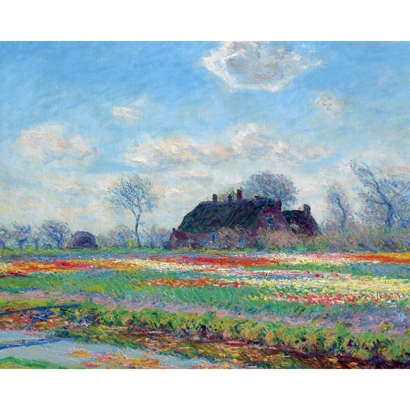 世界の名画　モネ　サッセンハイムのチューリップ畑　ジクレーキャンバス複製画 豪華額装品 |  | 01