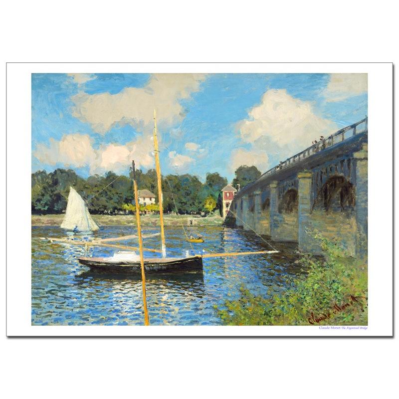 モネ アルジャントゥイユの橋　ジクレーアートポスター　B4 ( 364ミリ×257ミリ) | 