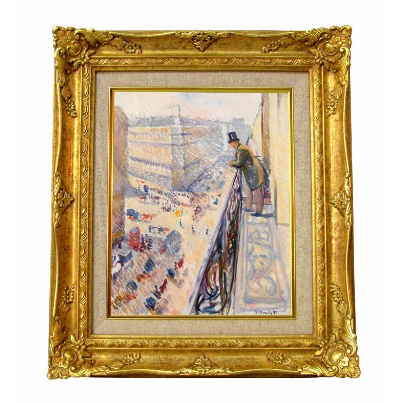 社会の名曲 ムンク Rue Lafayette ジークレーキャンバス書きうつす画 晴れ晴れしい額装品 楽器、手芸、コレクション-美術、工芸品