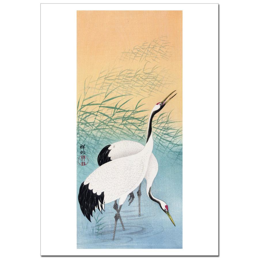 小原古邨 二羽の丹頂鶴　B4〜B0サイズ ジクレーポスター | 