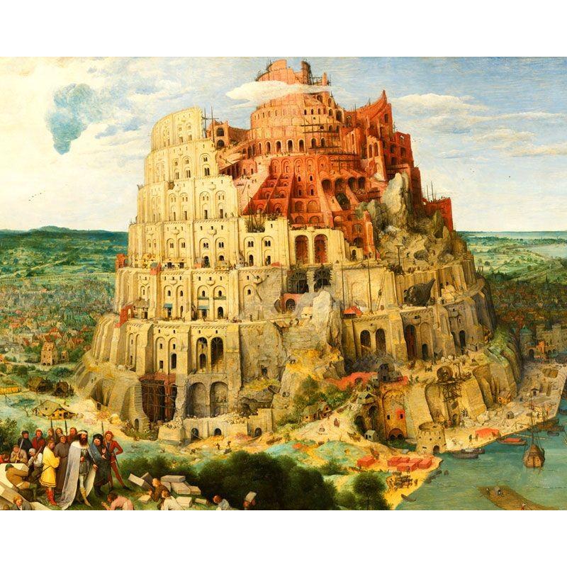 世界の名画 ピーテルブリューゲル バベルの塔 ジクレーキャンバス複製画F6号 豪華額装品の画像