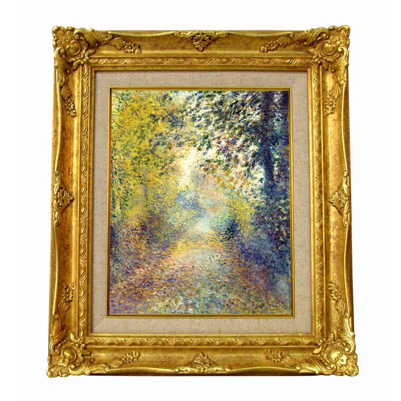 世界の名画 ルノワール 木かげ ジクレーキャンバス複製画 豪華額装品