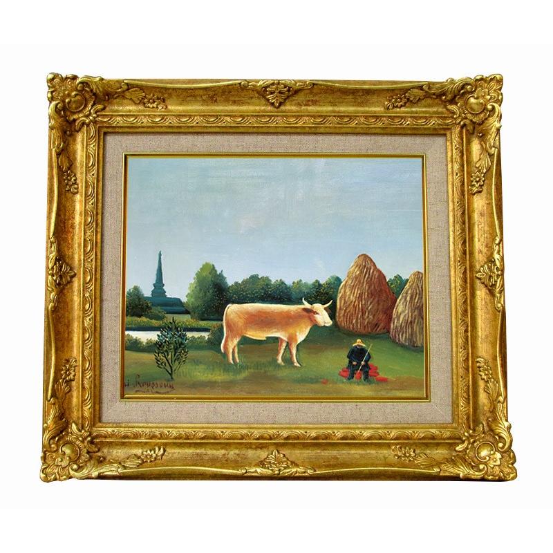 世界の名画 ルソー 牛のいる風景 ジクレーキャンバス複製画 豪華 世界の名画 ルソー 牛のいる風景 ジクレーキャンバス複製画 豪華