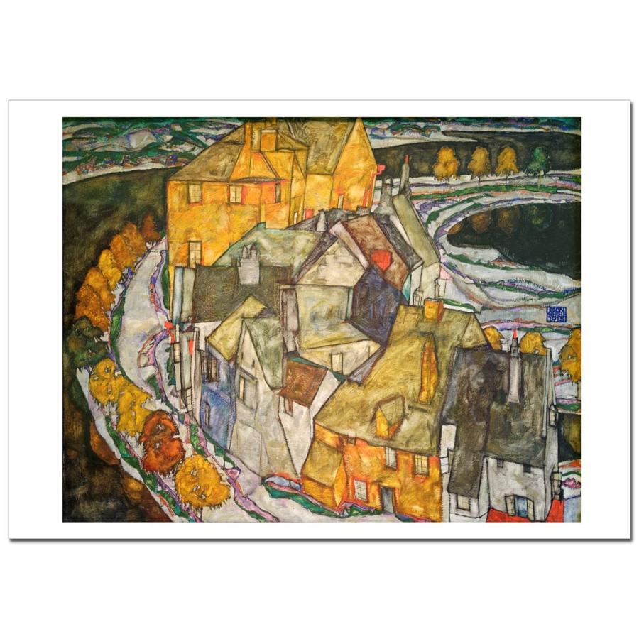 エゴン・シーレCrescent of Houses II 　ジクレーポスターA2(420ミリ×594ミリ) | 