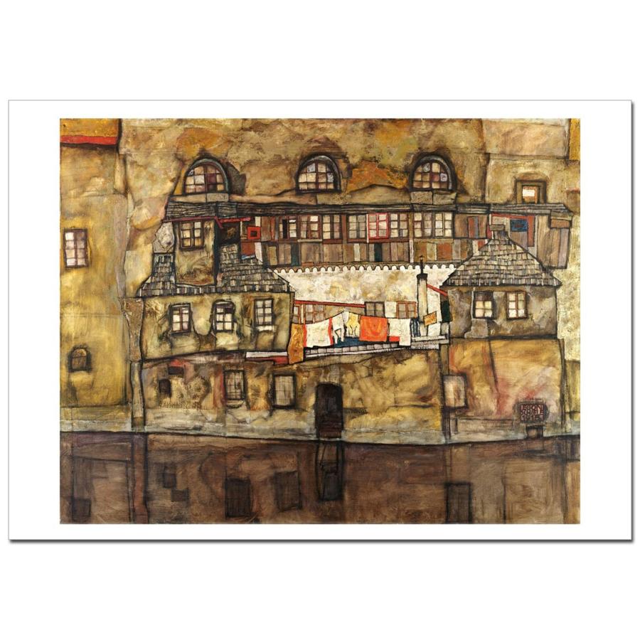 エゴン・シーレHouse Wall on the Rive　 ジクレーポスターB4(257ミリ×364ミリ) | 