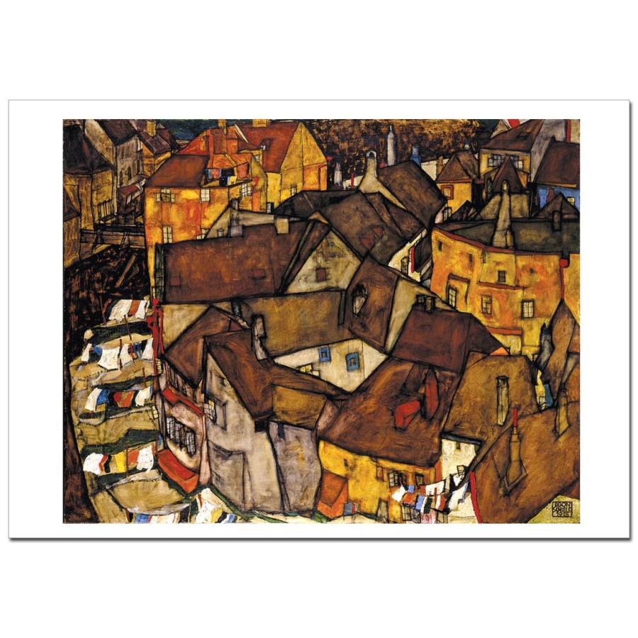 エゴン・シーレ　Krumau - Crescent of Houses ジクレーポスターA2(420ミリ×594ミリ) | 