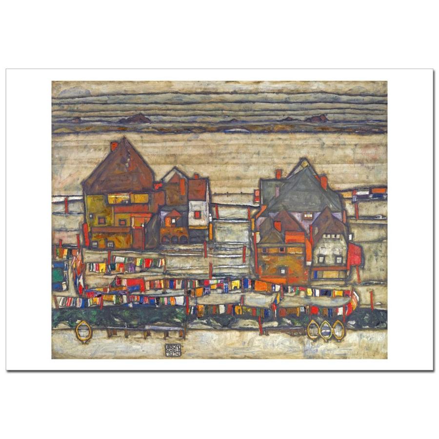 エゴン・シーレHouses with laundry ジクレーポスターA2(420ミリ×594ミリ) | 