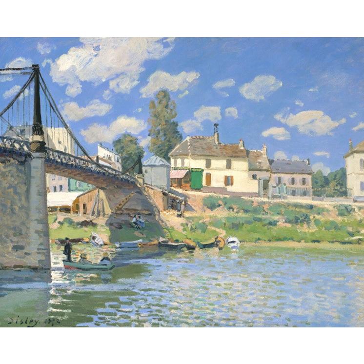 世界の名画　アルフレッド・シスレー  ヴィルヌーヴ・ラ・ガランヌの橋　ジークレー複製画　豪華額装品 |  | 01