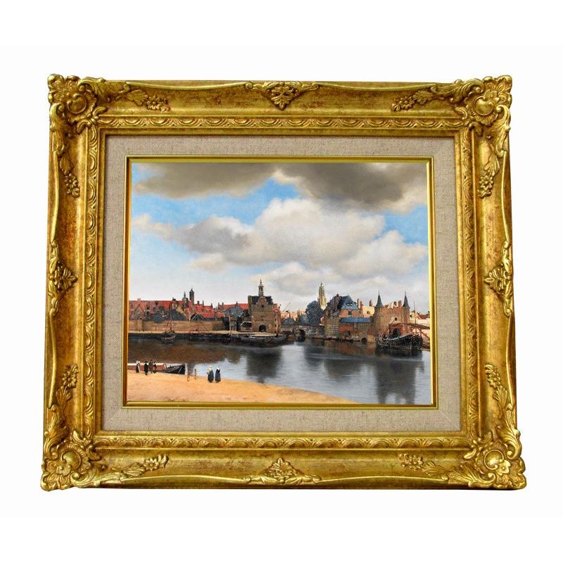 世界の名画 フェルメール デルフトの眺望 ジクレーキャンバス複製画 豪華額装品 :VermeerF02:サクシード21 - 通販