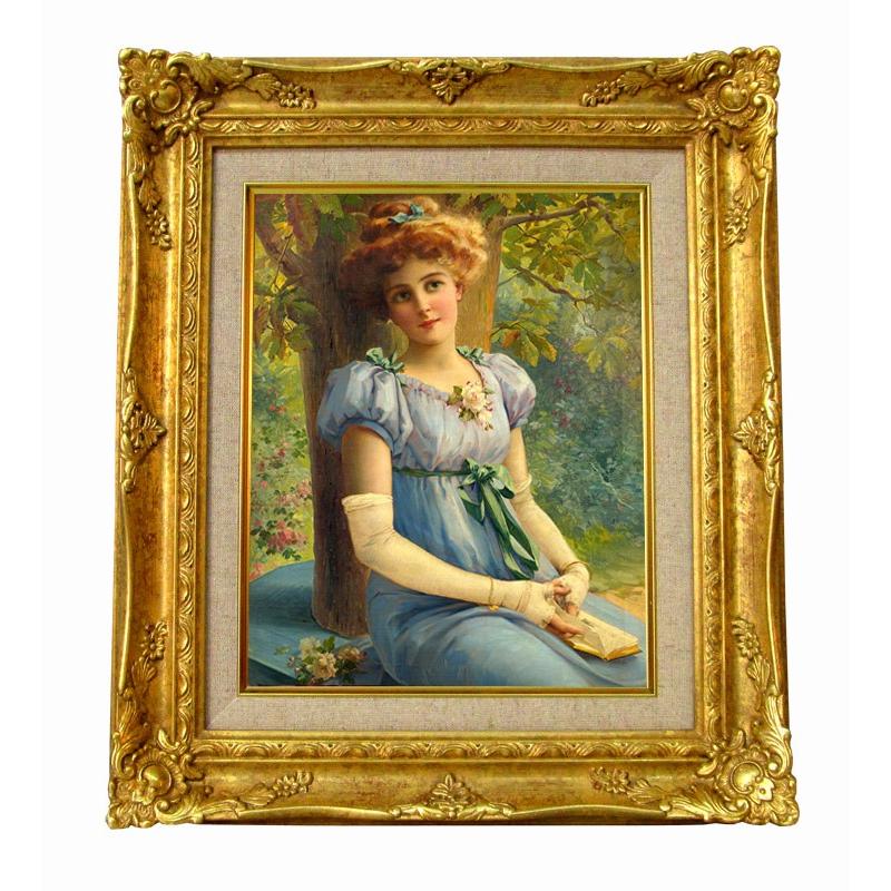 世界の名画　エミール・ヴァーノン　A sweet glance  ジクレーキャンバス複製画 豪華額装品 | 